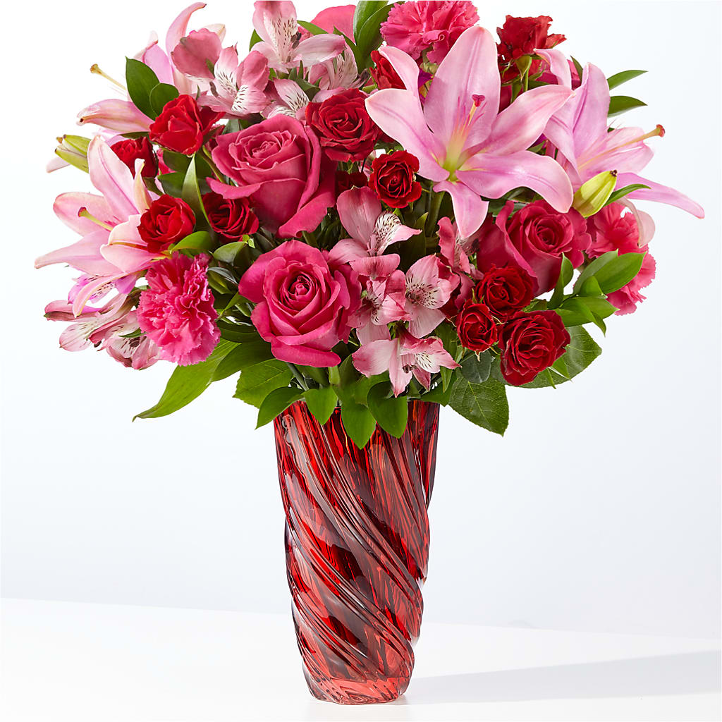 In Love Bouquet with Luxe Swirl Vase – ANDREW'S FLOWERS, Beaverton OR