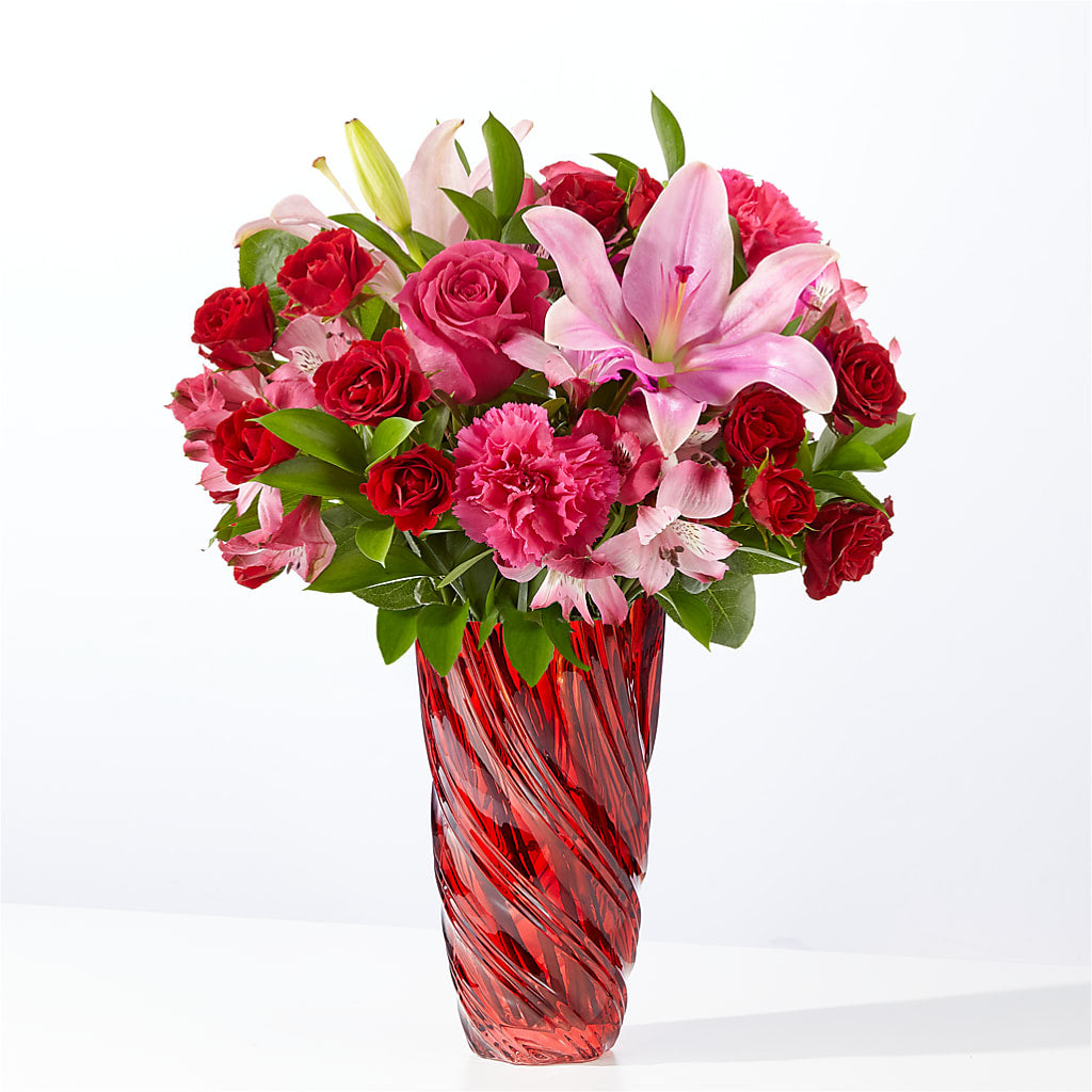 In Love Bouquet with Luxe Swirl Vase – ANDREW'S FLOWERS, Beaverton OR