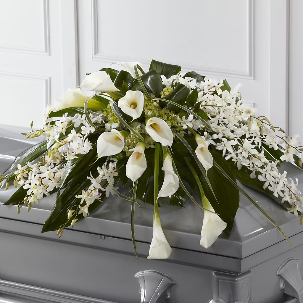 Angel Wings Casket Spray – ANDREW'S FLOWERS, Beaverton OR