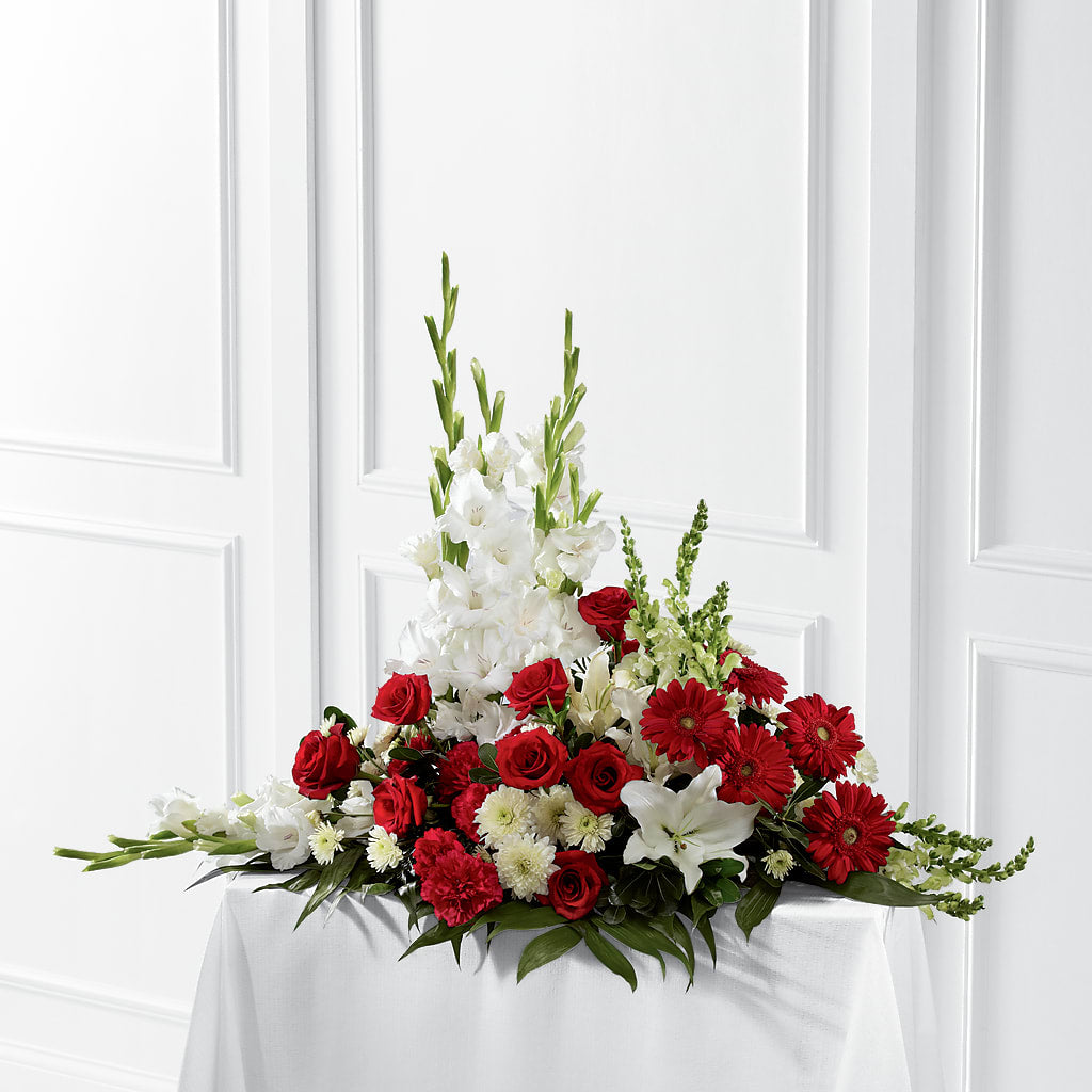 Crimson & White Arrangement – ANDREW'S FLOWERS, Beaverton OR