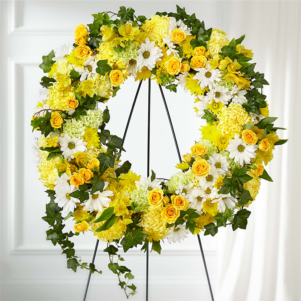 Golden Remembrance Wreath – ANDREW'S FLOWERS, Beaverton OR