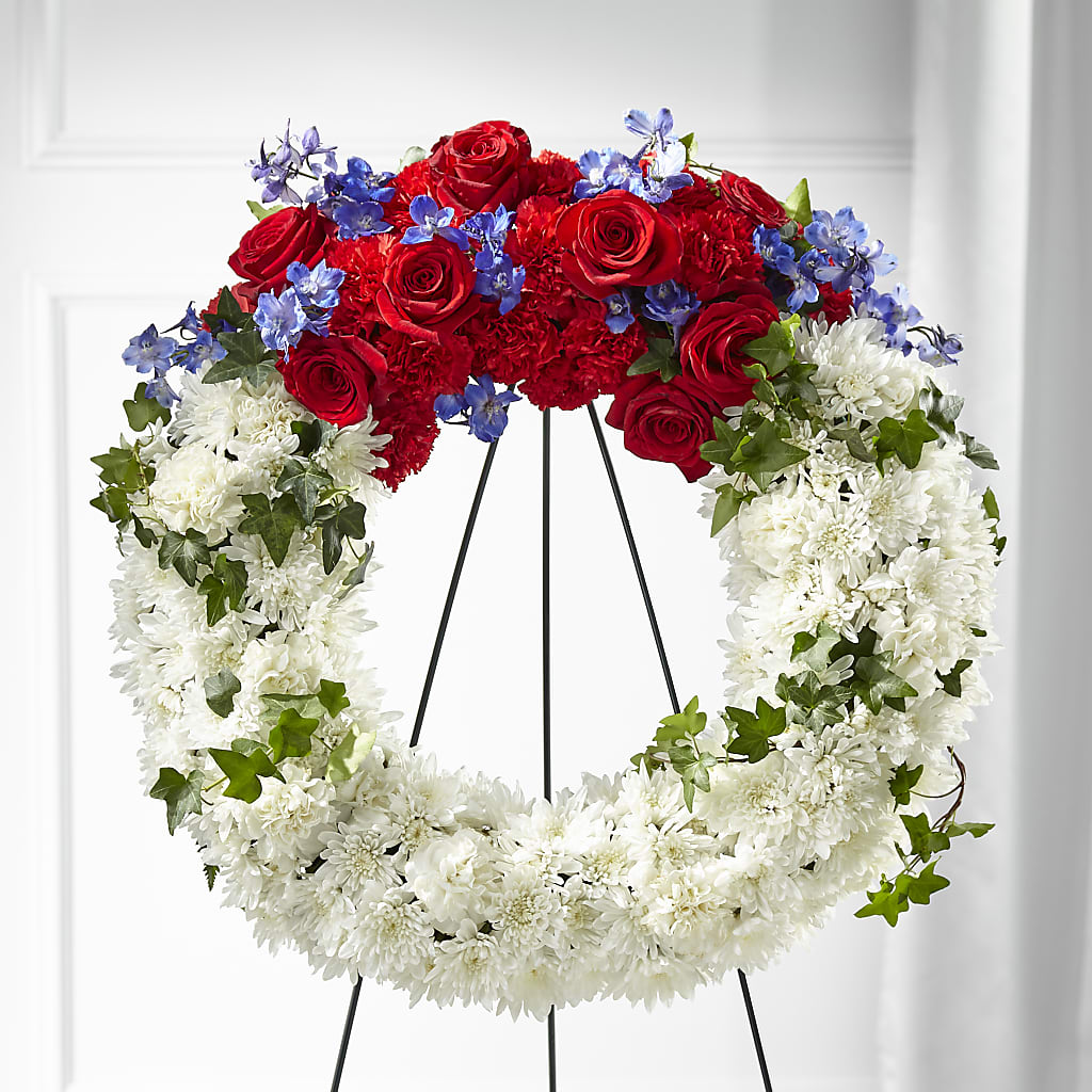Patriotic Passion Wreath – ANDREW'S FLOWERS, Beaverton OR