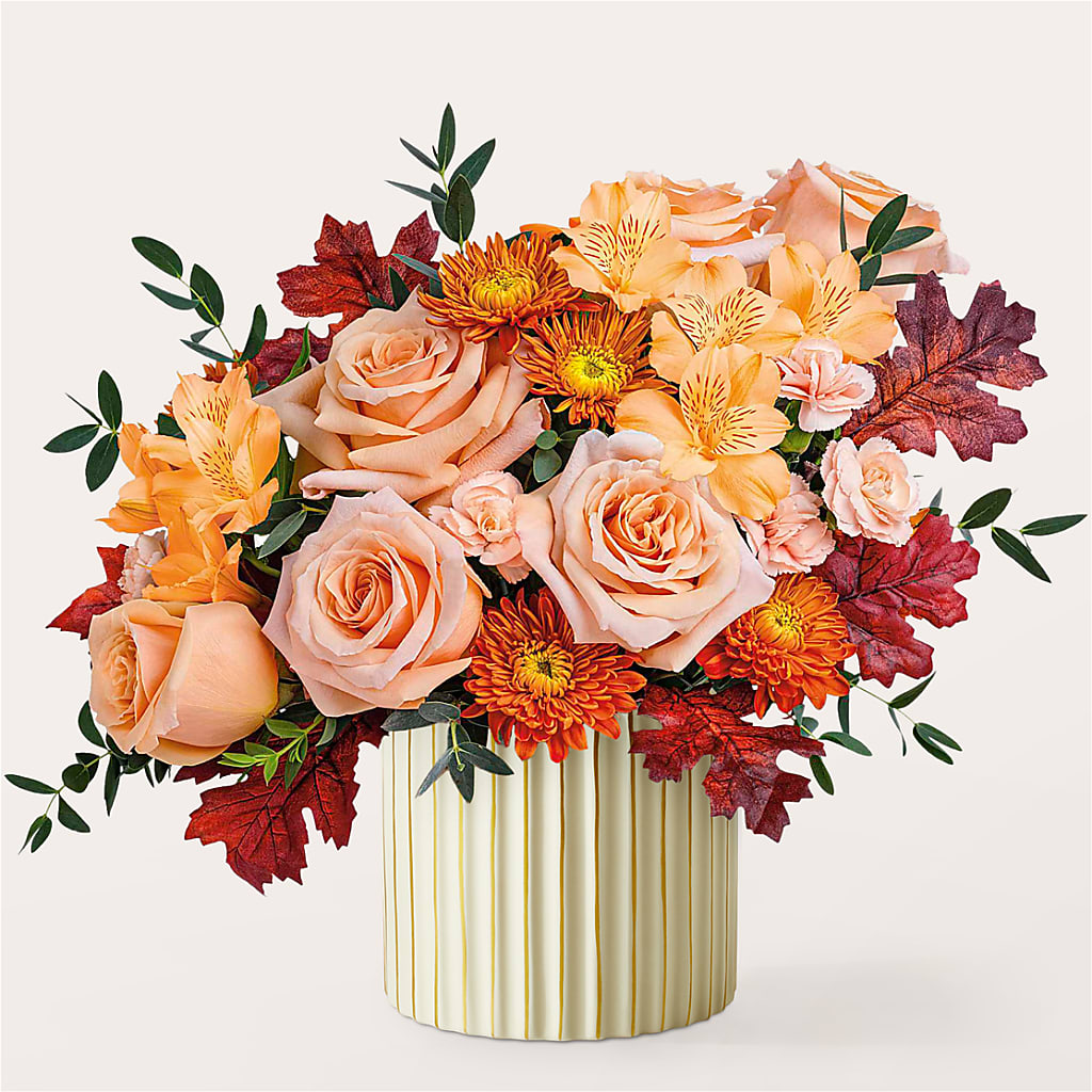 Spiced Latte Bouquet with Ivory Vase – ANDREW'S FLOWERS, Beaverton OR