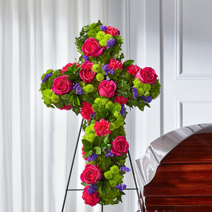 Tribute Rose Floral Cross – ANDREW'S FLOWERS, Beaverton OR