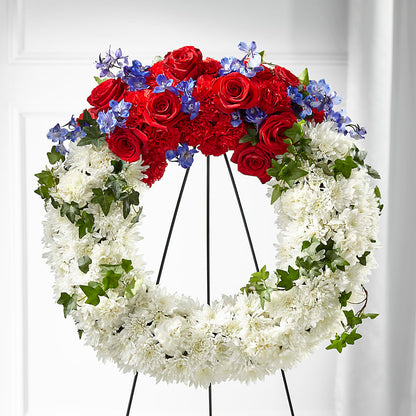 Patriotic Passion Wreath – ANDREW'S FLOWERS, Beaverton OR