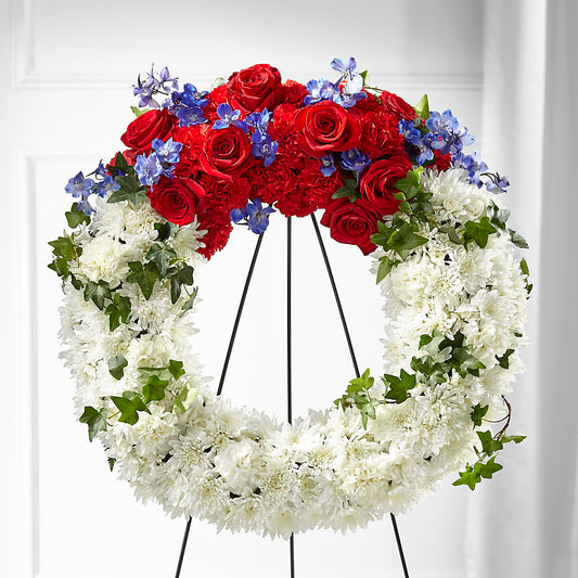 Patriotic Passion Wreath – ANDREW'S FLOWERS, Beaverton OR