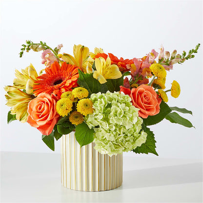 Autumn Sunshine Bouquet with Ivory Vase – ANDREW'S FLOWERS, Beaverton OR