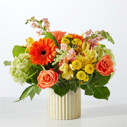 Autumn Sunshine Bouquet with Ivory Vase – ANDREW'S FLOWERS, Beaverton OR