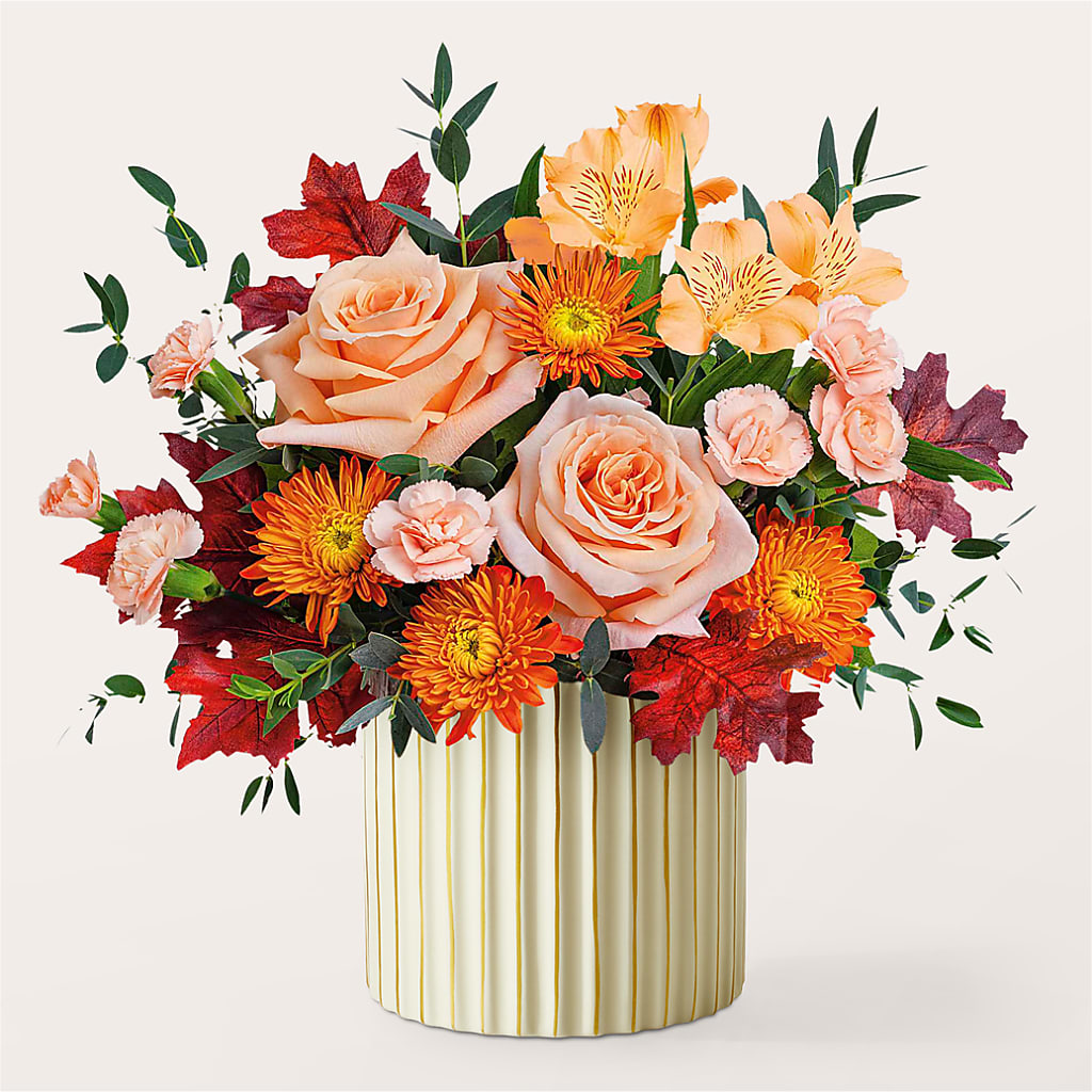 Spiced Latte Bouquet with Ivory Vase – ANDREW'S FLOWERS, Beaverton OR